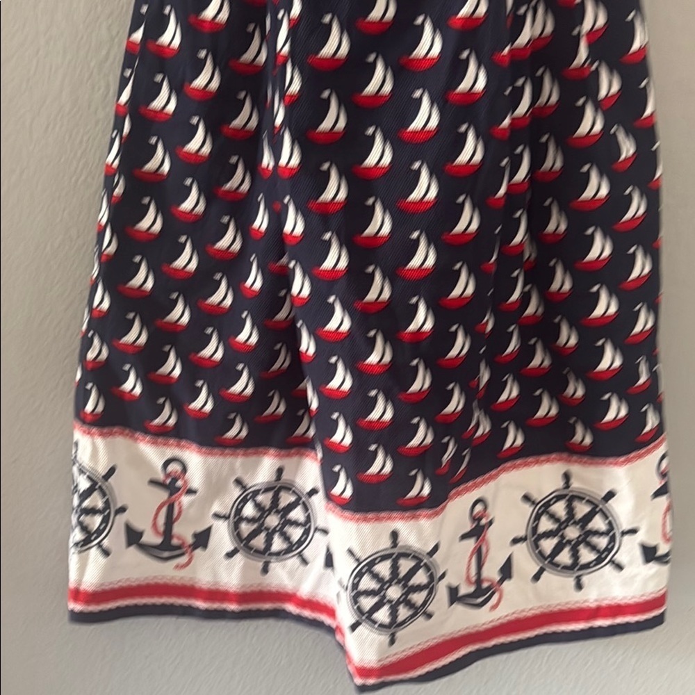 Ahoy sailor! Nautical sailboat Anthropologie Blue Halter Mini Sundress babydoll - Picture 4 of 14